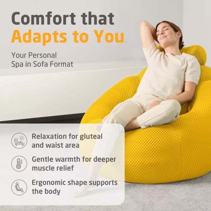 Medisana RS200 Bubble dīvāns ar masāžu, dzeltens