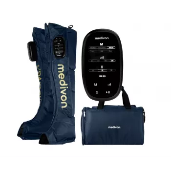 Medivon Compression Massager Aeria - Kāju un pēdu gaisa kompresijas masieris ar siltumu, 3 režīmi, 3 intensitātes, bezvadu tālvadība