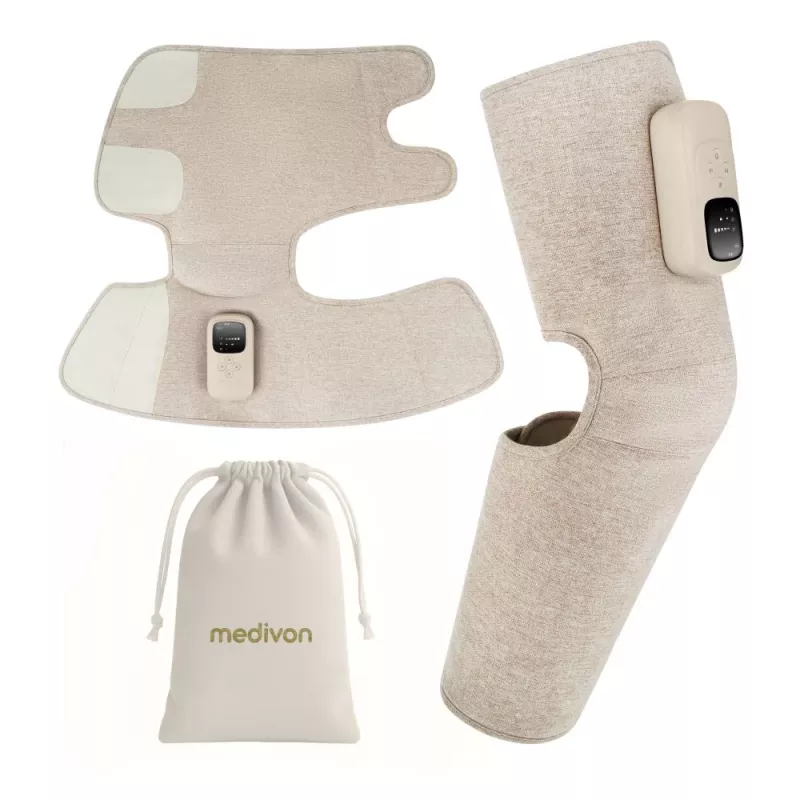 Medivon Compression Massager Sole Duo – Gaisa spilvenu pēdu masieris ar siltumu, 3 režīmi un 3 intensitātes