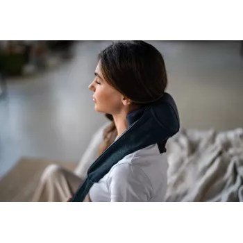 Medivon Hyperion Collar Shiatsu kakla un plecu masieris ar siltumu, 8 masāžas galviņas, 3 intensitātes līmeņi, melns/pelēks