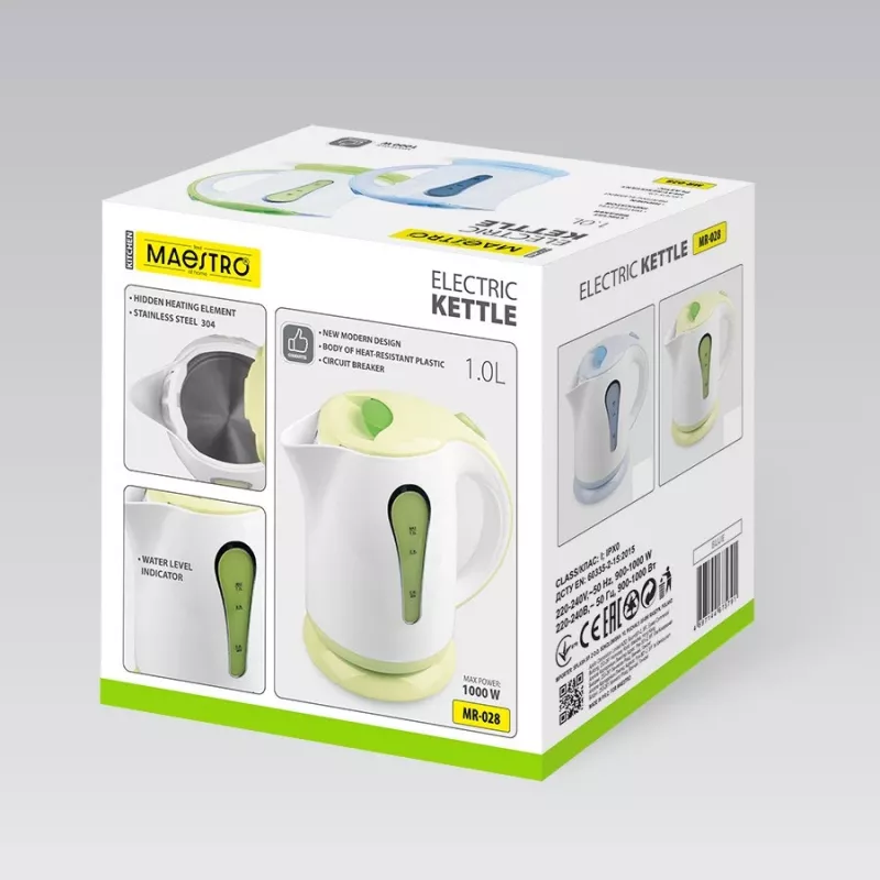 MEO Elektriskā tējkanna 1L 1000W MR-028-GREEN MAESTRO