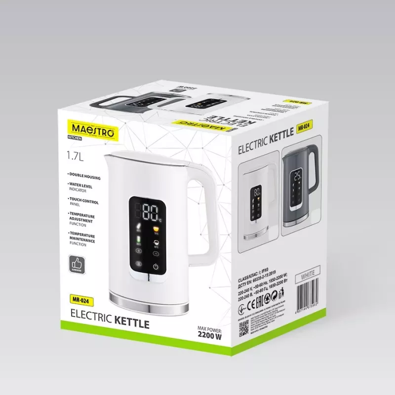 MEO Maestro Elektriskā tējkanna MR-024-GREY 1.7 L 2200 W Pelēka