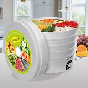 MEO Maestro MR-766 White 520 W rokas mikseris ar Turbo, 5 ātrumiem, nerūsējošā tērauda putotājiem un mīklas āķiem