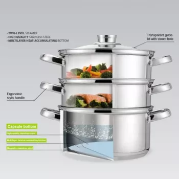MEO MR-2900-24 MAESTRO Katls 24 cm 5.0 L Nerūsējošais tērauds ar stikla vāku, piemērots indukcijai
