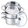 MEO Nerūsējošā tērauda tvaika katls 2L, 18 cm diametrs, rūdīta stikla vāks, indukcijai piemērots MR-2900-18