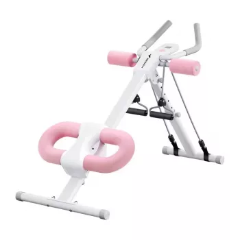 MERACH MR-2314 Vēdera preses trenažieris - regulējama atsperu pretestība, salokāms, LCD monitors, melns/sarkans