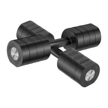 MERACH MR-2444 Regulējamās hanteles (2 komplektā) - 2,5-24 kg, 15 iestatījumi, rotācijas ciparnīca, melna/sarkana
