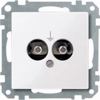 Merten 290425 Schuko kontaktligzdas ieliktnis, polāri balts (RAL 9010), ierīvējams, 16 A, 250 V, IP20, skrūvju spailes, System M