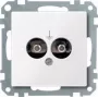 Merten 290425 Schuko kontaktligzdas ieliktnis, polāri balts (RAL 9010), ierīvējams, 16 A, 250 V, IP20, skrūvju spailes, System M