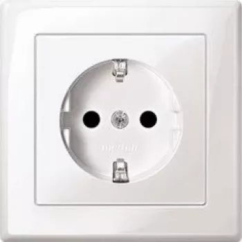 Merten MEG2300-1519 Schuko kontaktligzda CEE 7/3, iedziļināti montējama, 16 A, 250 V, polāri balta