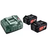 Metabo 18V LiHD 5.5Ah akumulators un ASC 145 gaisa dzesēšanas lādētājs komplekts (2x akumulatori)