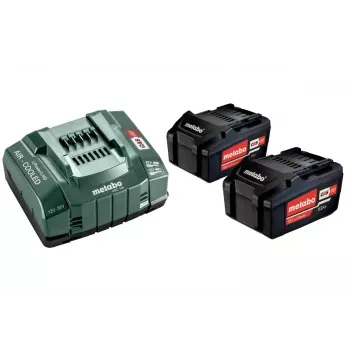 Metabo 18V LiHD 5.5Ah akumulators un ASC 145 gaisa dzesēšanas lādētājs komplekts (2x akumulatori)