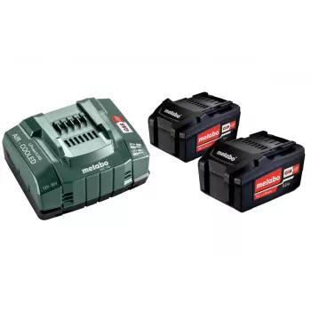 Metabo 18V LiHD 5.5Ah akumulators un ASC 145 gaisa dzesēšanas lādētājs komplekts (2x akumulatori)