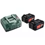 Metabo 18V LiHD 5.5Ah akumulators un ASC 145 gaisa dzesēšanas lādētājs komplekts (2x akumulatori)