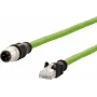 METZ CONNECT 142M1D15100 M12 uz RJ45 rūpniecības Ethernet kabelis, D-kodēts, 4-polu, AWG 22, 10m, zaļš
