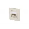 METZ CONNECT BTR E-DAT modul 8/8(8) UP iegremdējami montējama CAT 6 tīkla datu kontaktligzda, 2 x RJ45, pērļu balta RAL 1013 1309121001-E