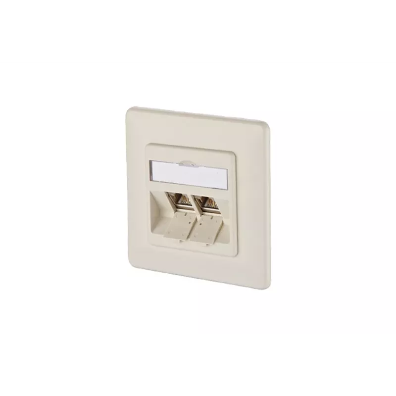 METZ CONNECT BTR E-DAT modul 8/8(8) UP iegremdējami montējama CAT 6 tīkla datu kontaktligzda, 2 x RJ45, pērļu balta RAL 1013 1309121001-E