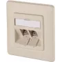 METZ CONNECT BTR E-DAT modul 8/8(8) UP iegremdējami montējama CAT 6 tīkla datu kontaktligzda, 2 x RJ45, pērļu balta RAL 1013 1309121001-E