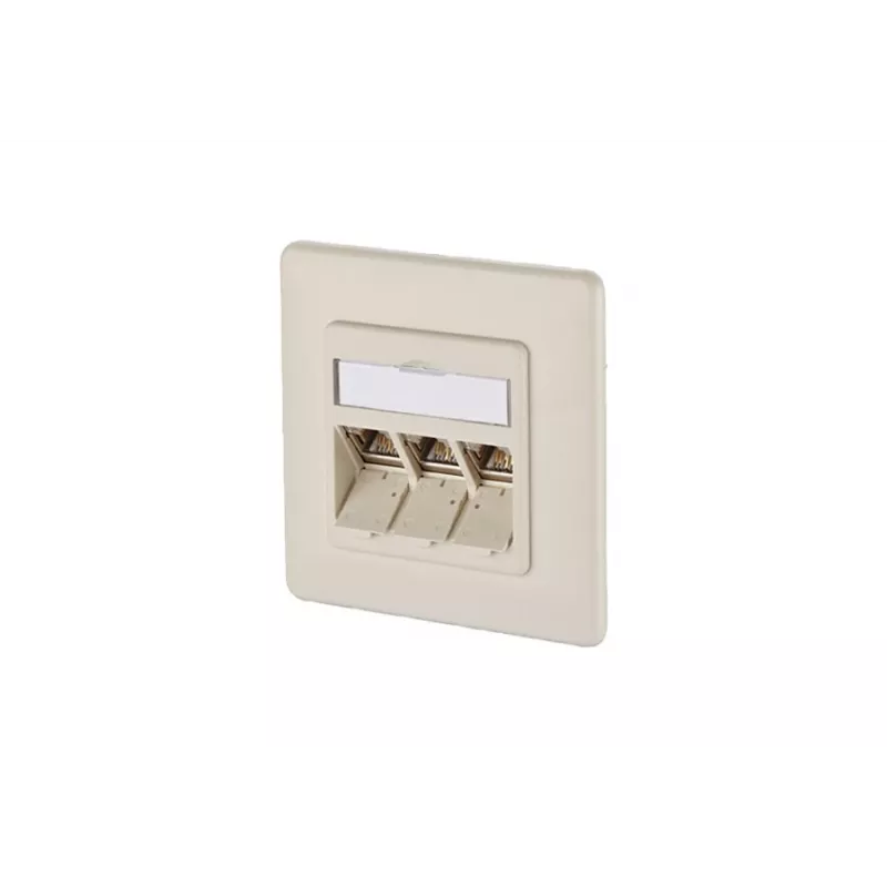METZ CONNECT BTR IT CONNECT E-DAT modulis 3x8(8) UP - Iebūvējama tīkla kontaktligzda, 3 portu RJ45, CAT 6, ekranēta, pērļu balta (RAL 1013) 1309131001-E