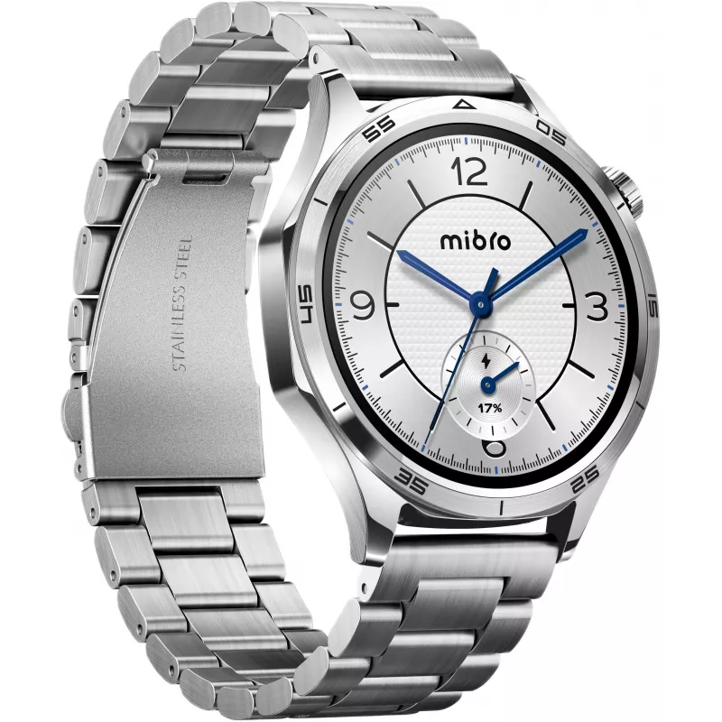 Mibro Watch GT viedpulkstenis ar 1,75 inch HD TFT displeju, sudraba krāsā (2 siksnas iekļautas)