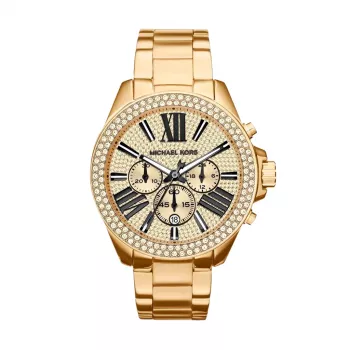 Michael Kors Bradshaw Sieviešu Rožu Zelta Toņa Nerūsējošā Tērauda Hronogrāfa Pulkstenis MK6095