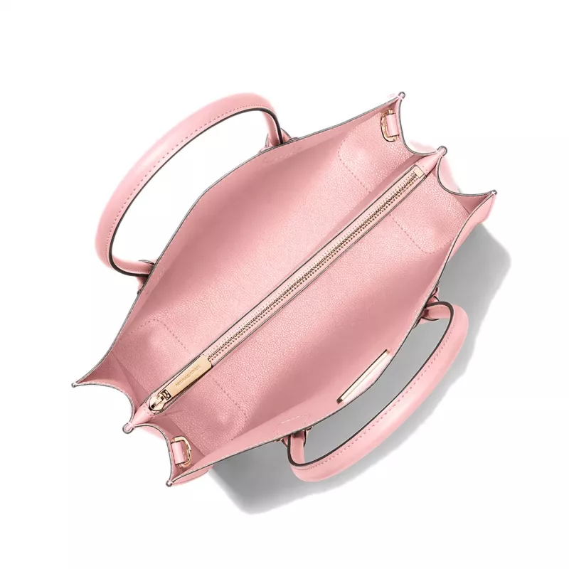 Michael Kors Greenwich Satchel Crossbody Bag sievietēm, Powder Blush, Saffiano āda, 32x26x14 cm
