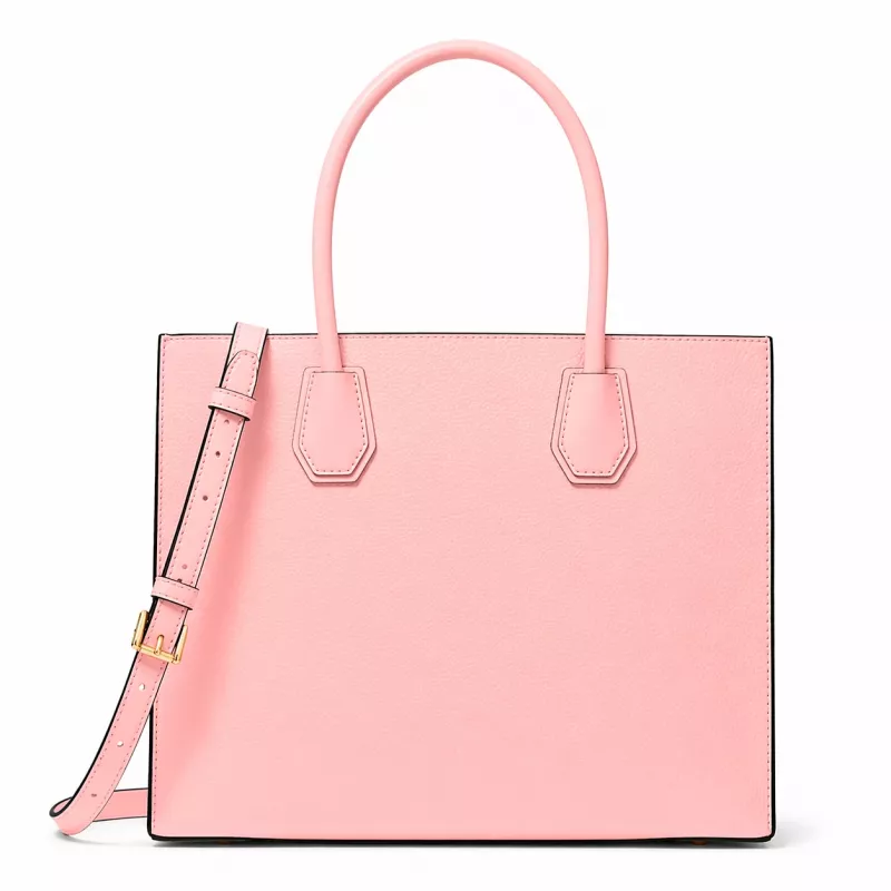 Michael Kors Greenwich Satchel Crossbody Bag sievietēm, Powder Blush, Saffiano āda, 32x26x14 cm