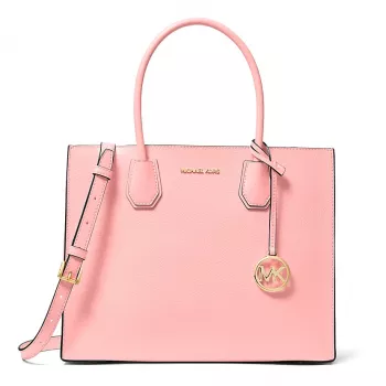Michael Kors Greenwich Satchel Crossbody Bag sievietēm, Powder Blush, Saffiano āda, 32x26x14 cm
