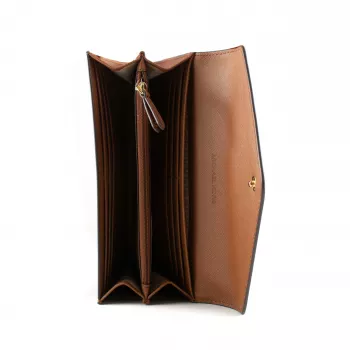Michael Kors Jet Set Travel brūna Signature pārklāta audekla portfeļa crossbody soma 35F3GTVE7BBRO
