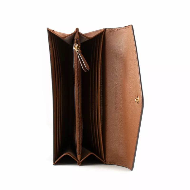 Michael Kors Jet Set Travel brūna Signature pārklāta audekla portfeļa crossbody soma 35F3GTVE7BBRO