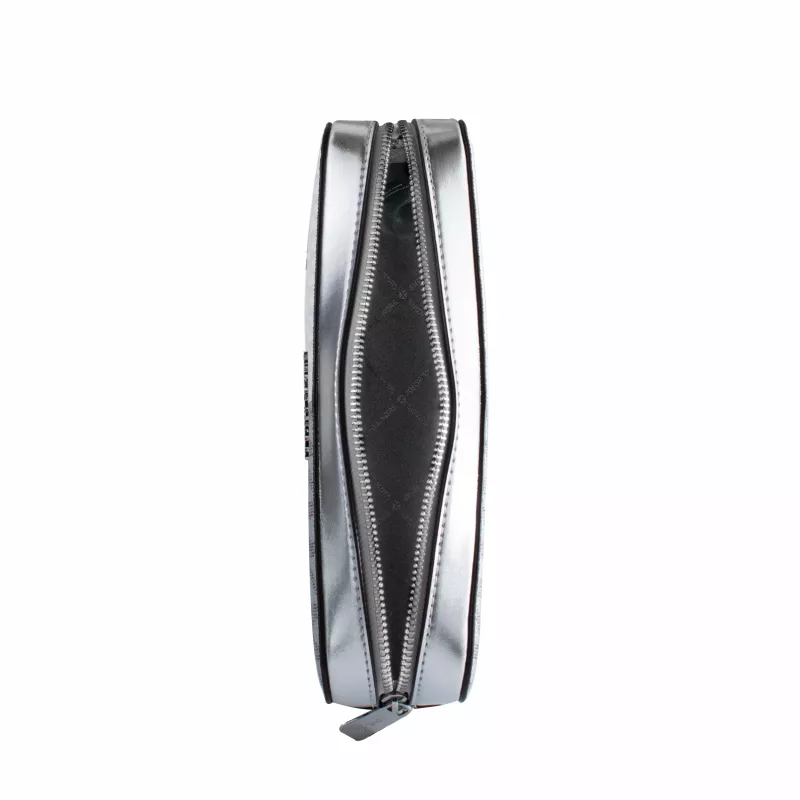 Michael Kors Jet Set Travel Crossbody Bag 35F5STTC9YSIL Silver Signature Coated Canvas