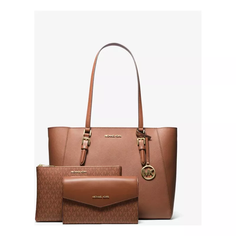 MICHAEL KORS Jet Set Travel Saffiano ādas tote somu komplekts - Bagāža - Sieviešu 35R3GCFT3TLUG (33x28x12cm)