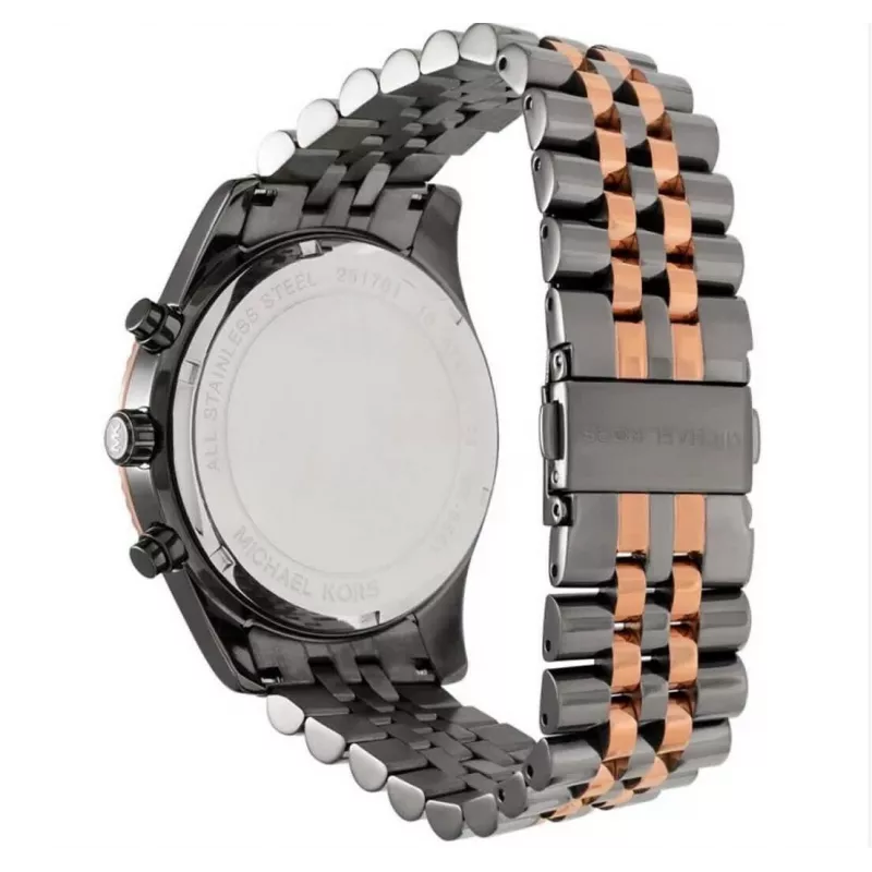Michael Kors Lexington vīriešu kvarca hronogrāfa pulkstenis MK8561 45mm nerūsējošais tērauds zils ciparnīca