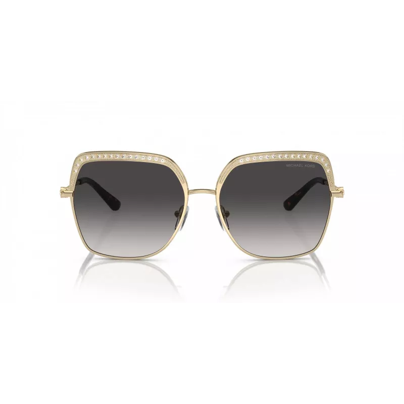 Michael Kors MK1141-10188G Sieviešu saulesbrilles - Melns acetāta rāmis, pelēkas gradienta lēcas, 57 mm