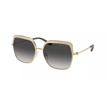 Michael Kors MK1141-10188G Sieviešu saulesbrilles - Melns acetāta rāmis, pelēkas gradienta lēcas, 57 mm