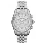 Michael Kors MK5555 Sieviešu hronogrāfa pulkstenis ar rozā zelta krāsas nerūsējošā tērauda korpusu un aproci, 38 mm