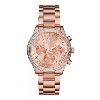 Michael Kors MK6204 Sieviešu rozā zelta toņa nerūsējošā tērauda hronogrāfa pulkstenis 40mm