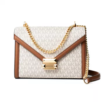 MICHAEL KORS sieviešu Gwen crossbody soma 35S5GWHL8BVAN vaniļas krāsā, 24x18x8 cm