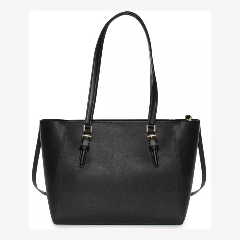 MICHAEL KORS sieviešu Jet Set Travel liela Saffiano ādas tote soma 35R3GCFT3TBLA melna