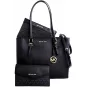 MICHAEL KORS sieviešu Jet Set Travel liela Saffiano ādas tote soma 35R3GCFT3TBLA melna