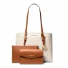 Michael Kors sieviešu Saffiano ādas somu komplekts – tote soma un maciņš (vaniļas) – Modelis 35F3GCFT9TVAN
