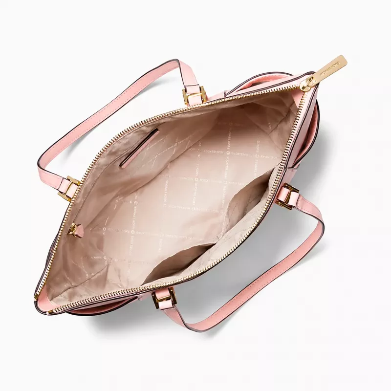 Michael Kors sieviešu Saffiano ādas tote soma 35T0GCFT7LPOW Powder Blush 25x28x11cm