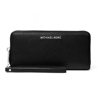 MICHAEL KORS Sieviešu Saffiano ādas maks ar rāvējslēdzēju un telefona maciņš, melns (Jet Set Travel) - 35S6STVE9LBLA