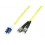MicroConnect LC/PC uz ST/PC 10m 9/125 vienmoda dupleksā optiskā šķiedras pārvada kabelis