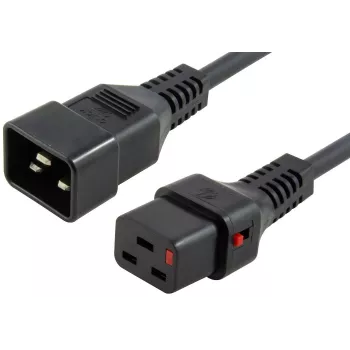MICROCONNECT bloķējošs barošanas vads C20 uz C19, 2,5 m, 16 A, melns