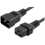 MICROCONNECT bloķējošs barošanas vads C20 uz C19, 2,5 m, 16 A, melns