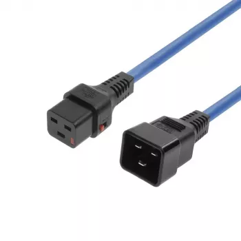 MicroConnect MC-C19C20LOCK-1M-B bloķējošais IEC barošanas kabelis C20 uz C19 1m melns