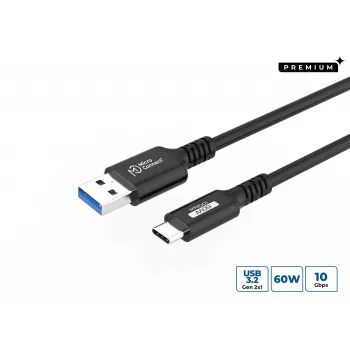 MICROCONNECT Premium USB-C uz USB-A kabelis 1m Melns