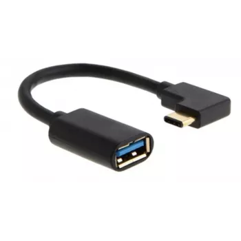 MICROCONNECT USB-C leņķa vīrišķais uz USB 3.0 Type-A kabelis, 0.5m, melns