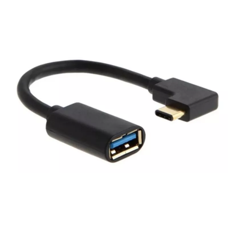MICROCONNECT USB-C leņķa vīrišķais uz USB 3.0 Type-A kabelis, 0.5m, melns